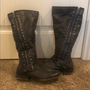 Madden Girl Grey Riding Boots